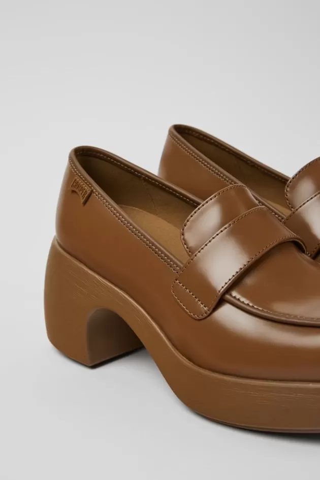 Camper Brown Leather Shoes For Women*Women Formal Shoes