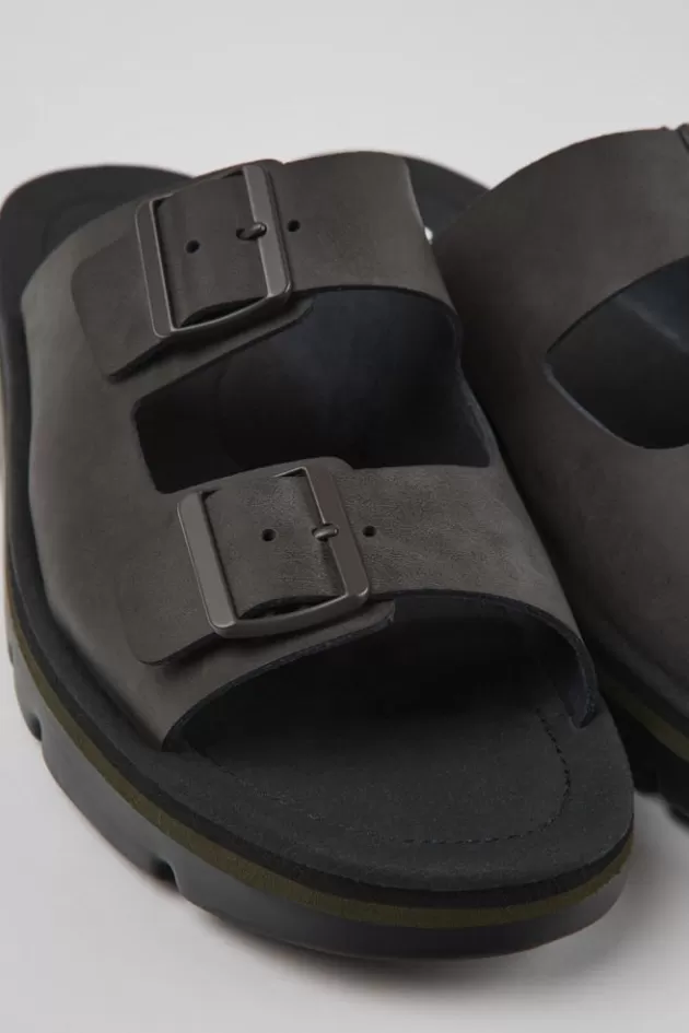 Camper Brown Leather Slide For Men*Men Sandals