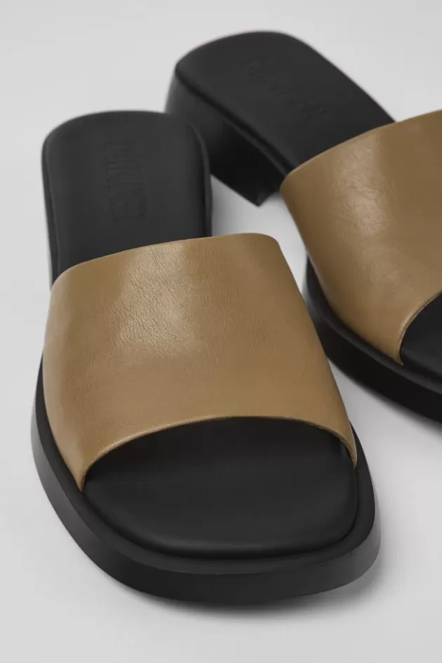 Camper Brown Leather Slide For Women*Women Sandals