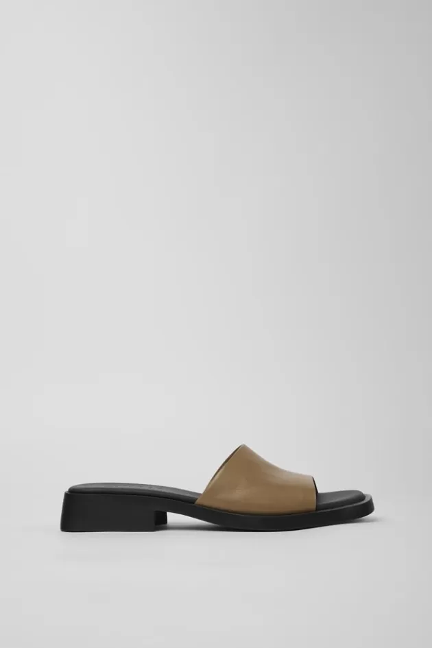 Camper Brown Leather Slide For Women*Women Sandals