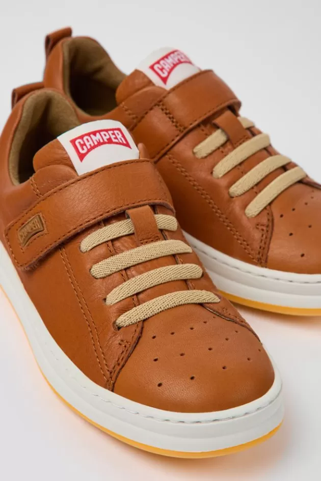 Camper Brown Leather Sneakers For Kids*Kids Sneakers