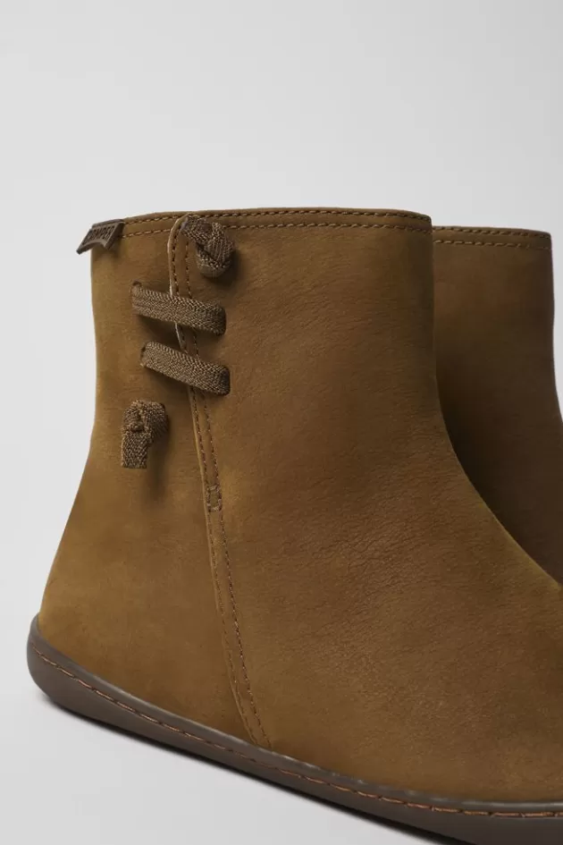 Camper Brown Nubuck Ankle Boots For Women*Women Ankle Boots