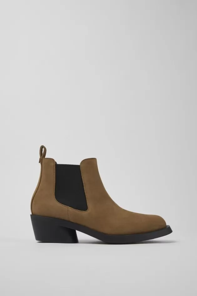 Camper Brown Nubuck Ankle Boots For Women*Women Heels