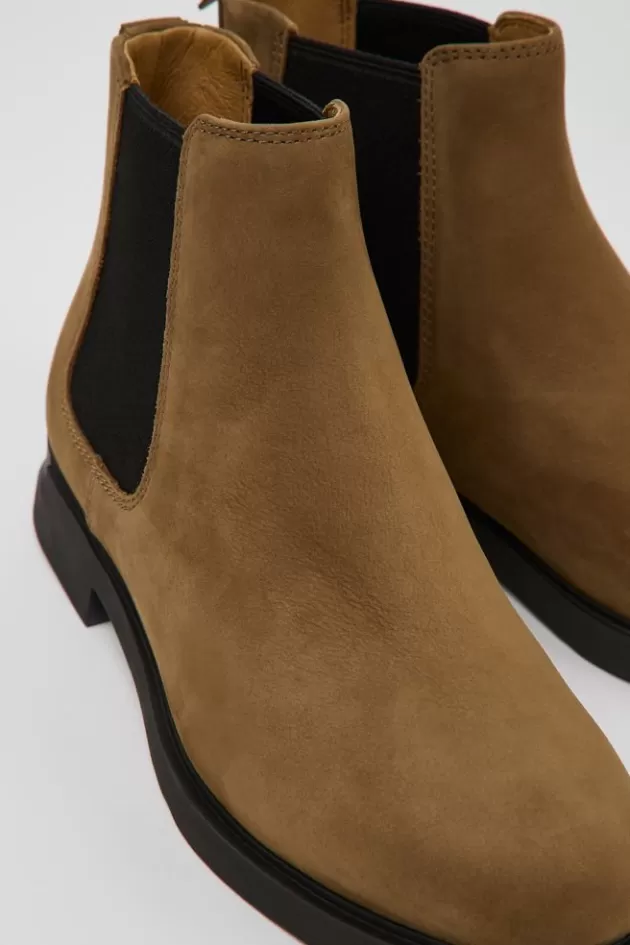 Camper Brown Nubuck Chelsea Boots For Women*Women Formal Shoes