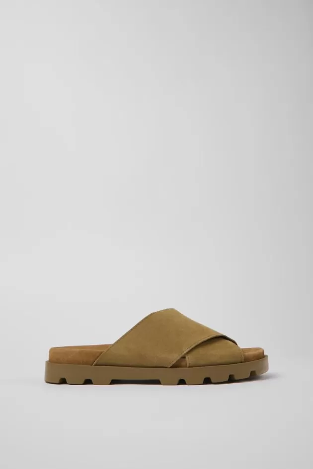 Camper Brown Nubuck Cross-Strap Sandal For Women*Women Sandals