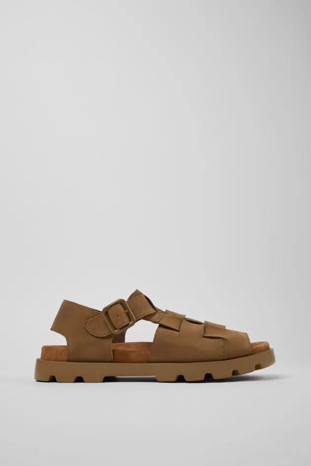 Camper Brown Nubuck Sandal For Men*Men Sandals