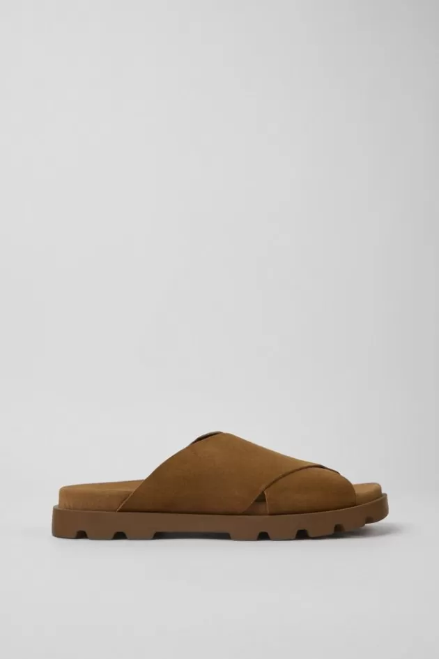 Camper Brown Nubuck Sandals For Men*Men Sandals