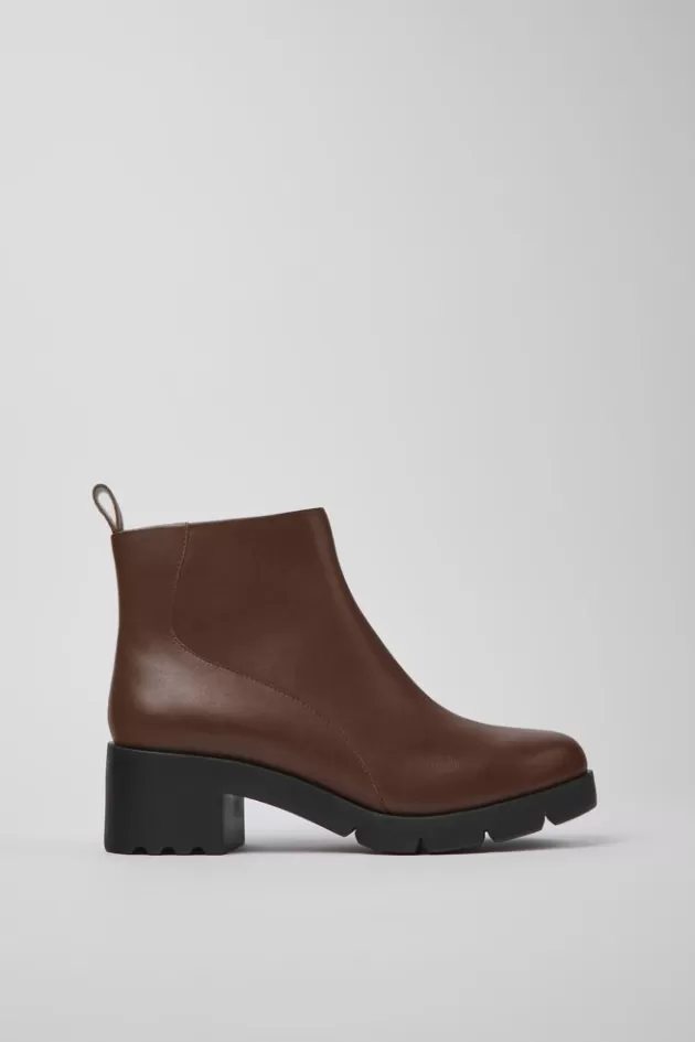 Camper Brown Zip Ankle Boot For Women*Women Ankle Boots