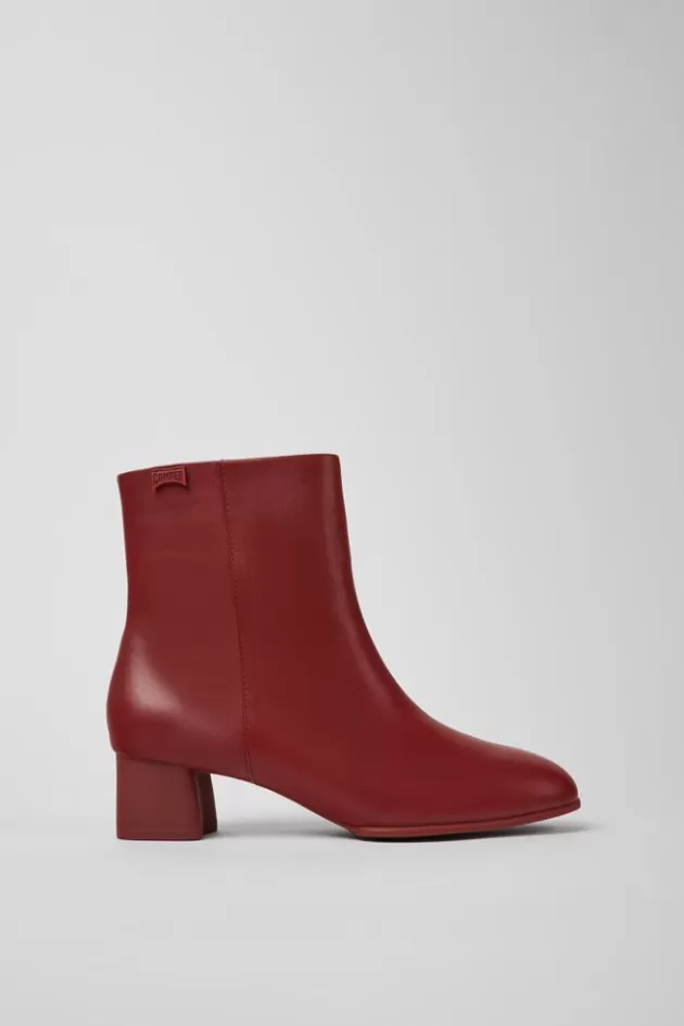 Camper Burgundy Leather Ankle Boots For Women*Women Formal Shoes