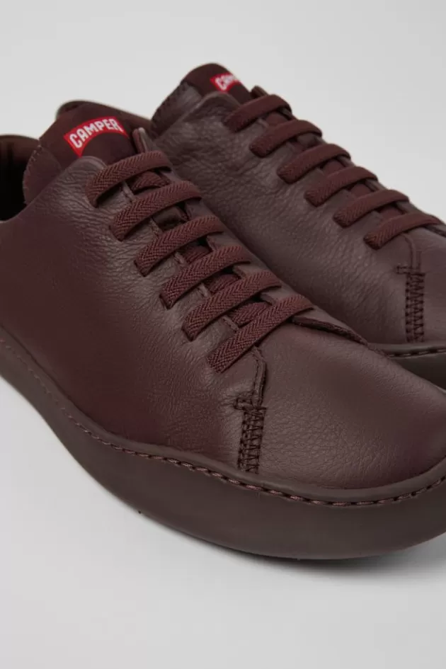 Camper Burgundy Leather Sneakers For Men*Men Sneakers