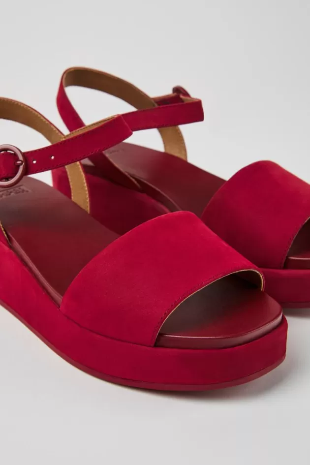 Camper Burgundy Nubuck Sandals For Women*Women Sandals