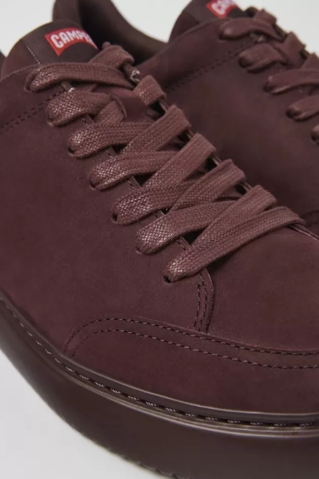 Camper Burgundy Nubuck Sneakers For Men*Men Sneakers