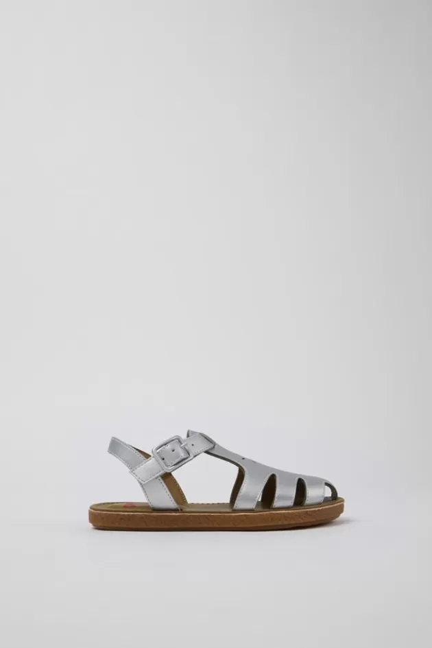 Camper Gray Leather Sandal*Kids Sandals