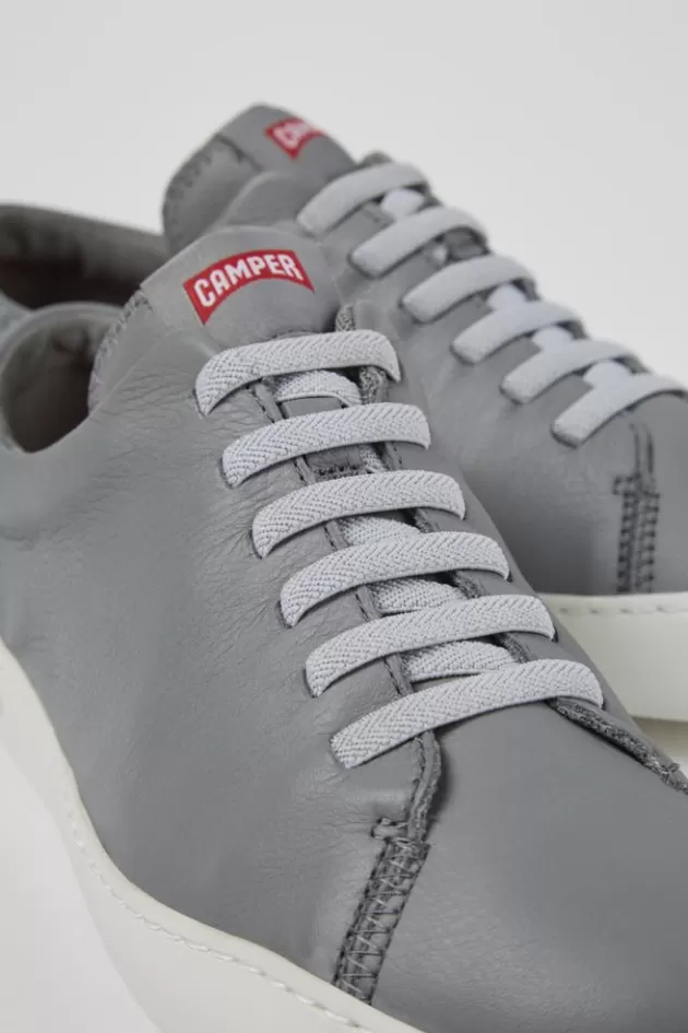 Camper Gray Leather Sneaker For Men*Men Casual Shoes