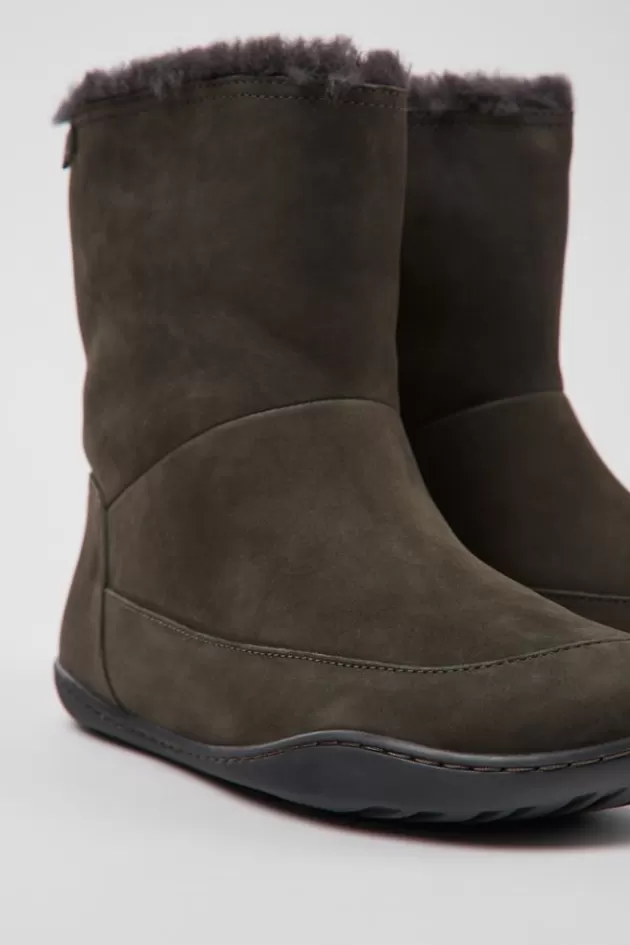 Camper Gray Nubuck Boots For Women*Women Boots