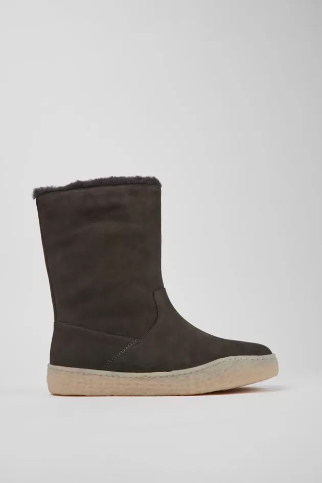 Camper Gray Nubuck Boots For Women*Women Boots