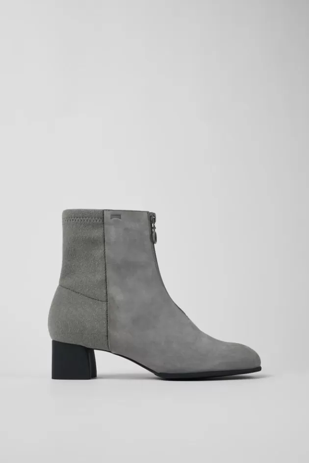 Camper Gray Nubuck Heeled Boots*Women Formal Shoes