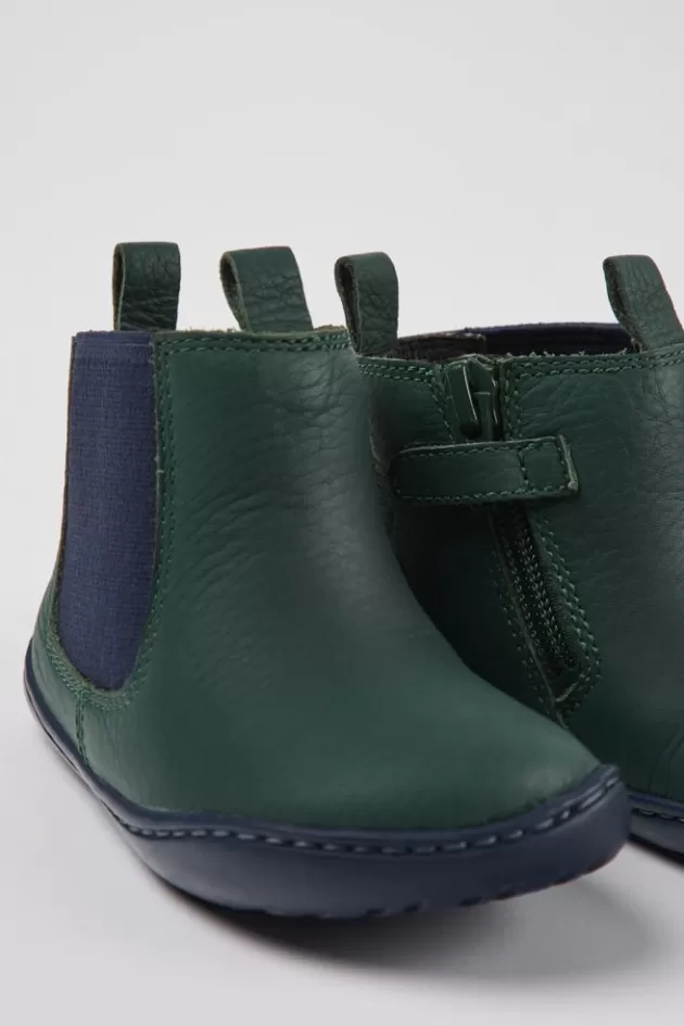 Camper Green And Blue Leather Boots For Kids*Kids Boots