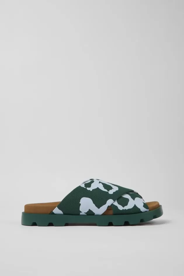 Camper Green And Blue Recycled Cotton Sandals For Men*Men Sandals