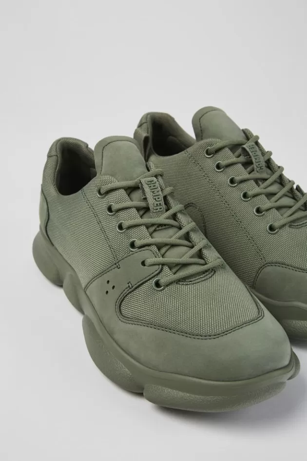 Camper Green Leather And Recycled Pet Sneakers For Men*Men Sneakers