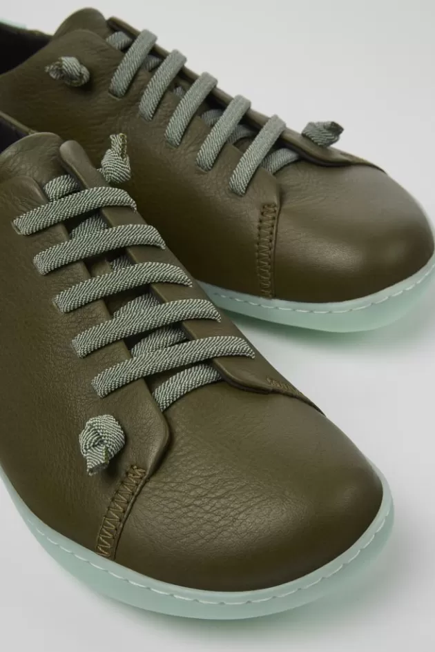 Camper Green Leather Basket For Men*Men Casual Shoes