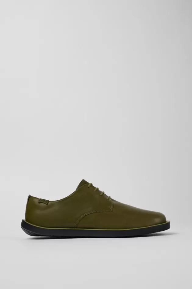 Camper Green Leather Blucher For Men*Men Formal Shoes