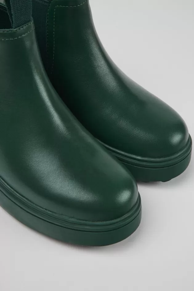 Camper Green Leather Chelsea Boots For Kids*Kids Boots