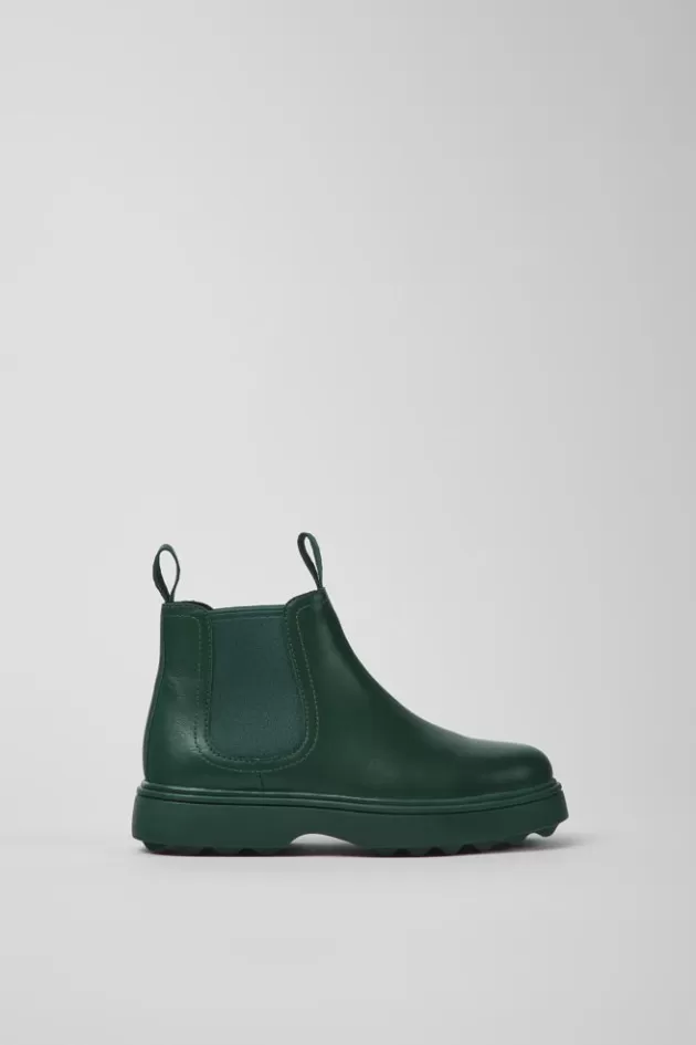 Camper Green Leather Chelsea Boots For Kids*Kids Boots