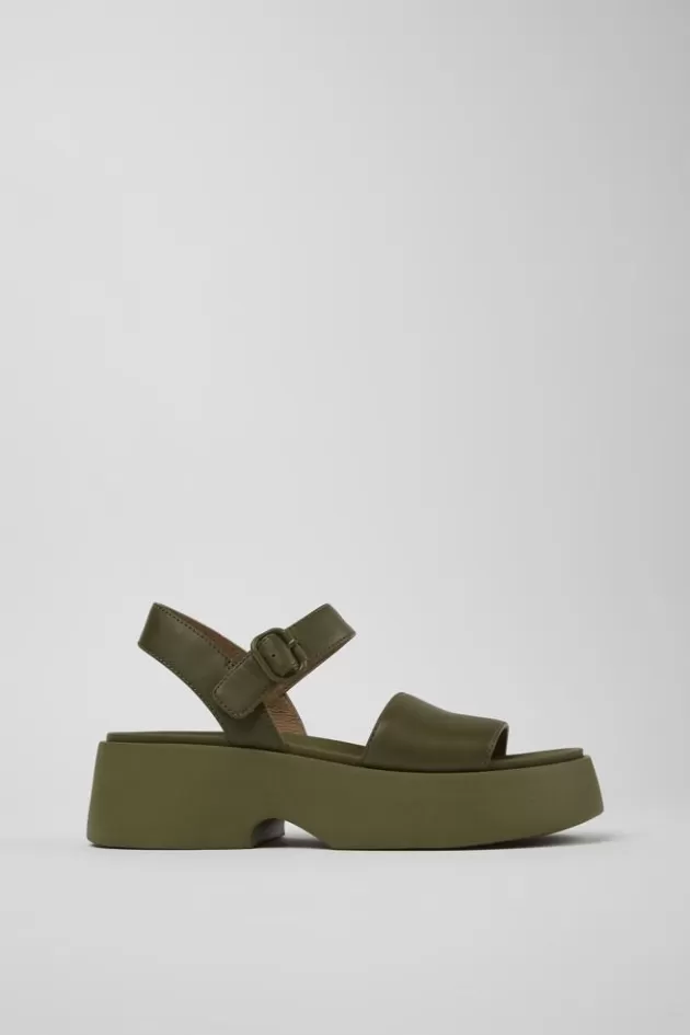 Camper Green Leather Sandal For Women*Women Sandals