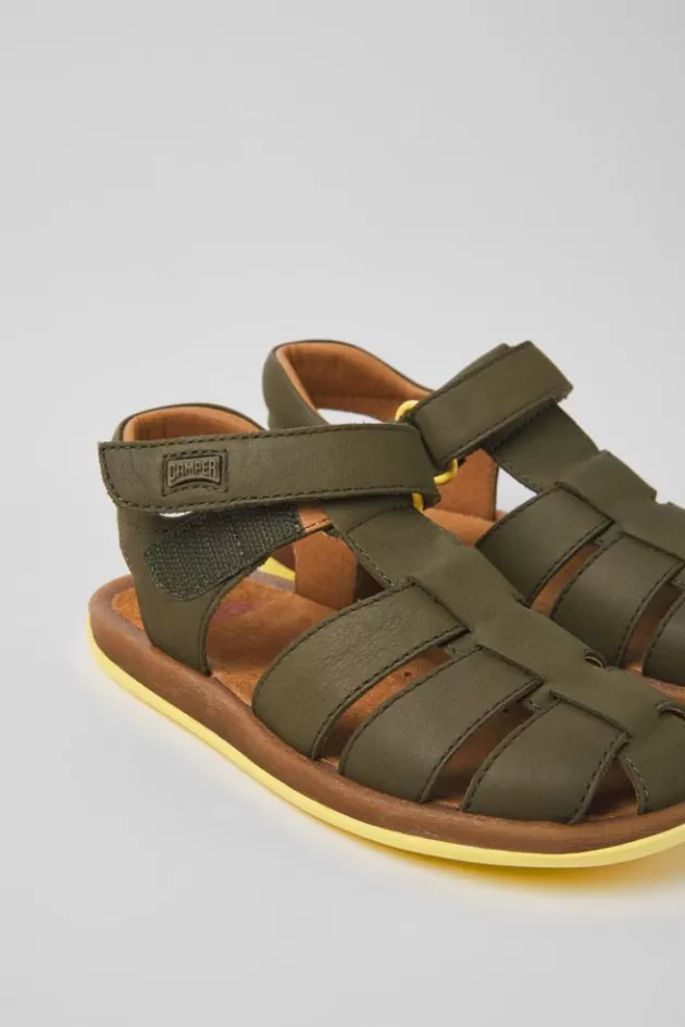 Camper Green Leather Sandals For Kids*Kids Sandals