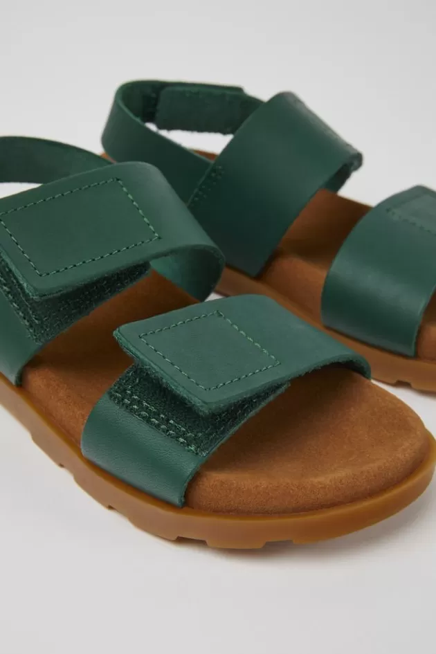 Camper Green Leather Sandals For Kids*Kids Sandals