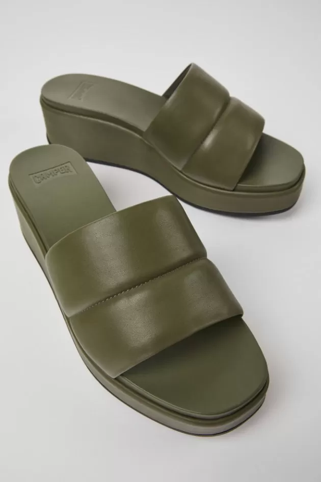 Camper Green Leather Sandals For Women*Women Sandals