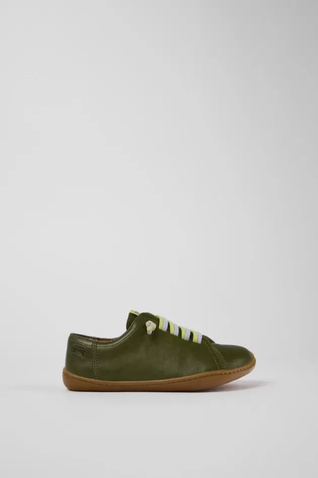 Camper Green Leather Slip-On*Kids Lace-Up