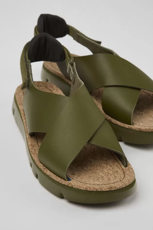 Camper Green Leather/Textile Sandal For Women*Women Sandals