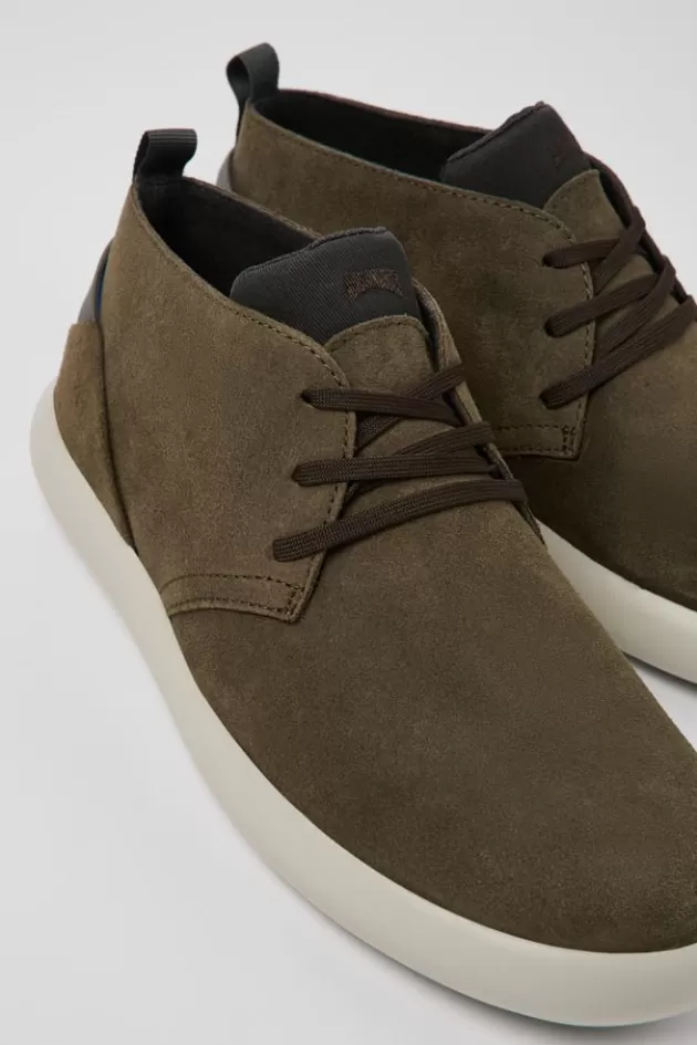 Camper Green Nubuck Sneakers For Men*Men Ankle Boots