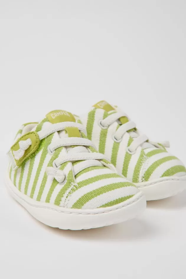 Camper Green Recycled Cotton Shoes For Kids*Kids Hook And Loop