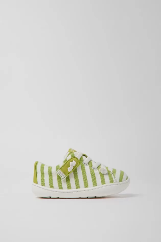 Camper Green Recycled Cotton Shoes For Kids*Kids Hook And Loop