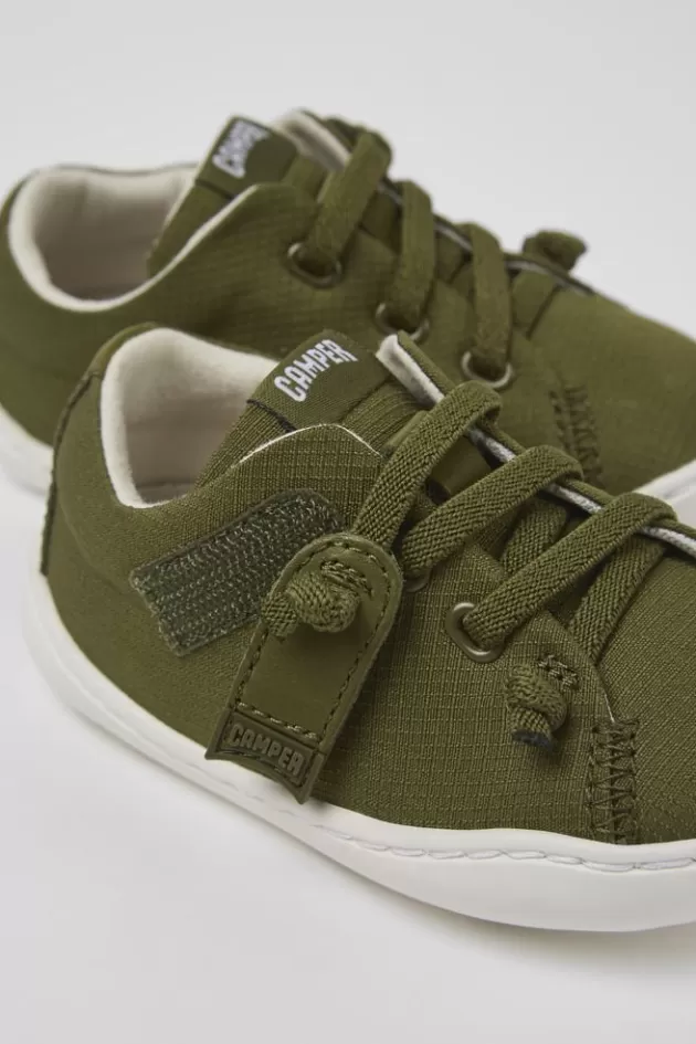 Camper Green Textile/Leather Basket*Kids Sneakers