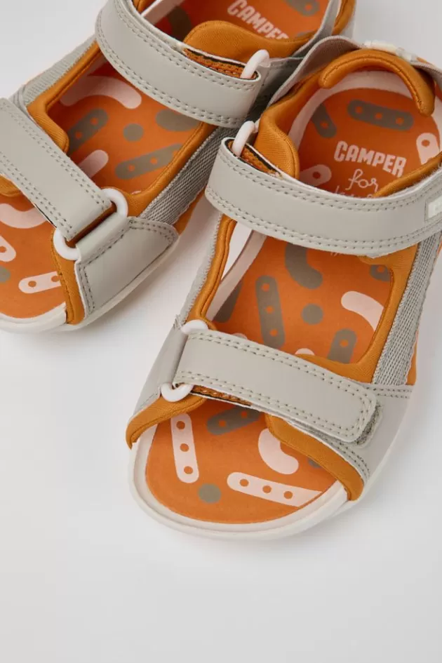 Camper Grey And Orange Sandals For Kids*Kids Sandals