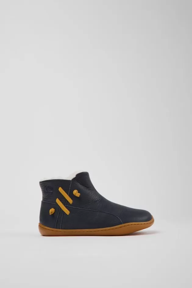 Camper Navy Blue Leather Ankle Boots*Kids Boots