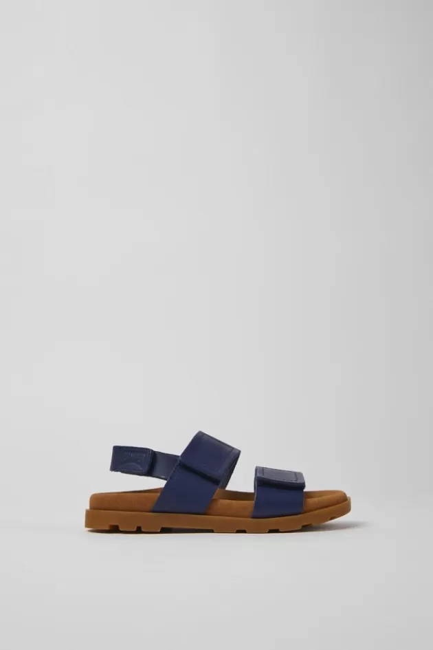 Camper Navy Blue Leather Sandals For Kids*Kids Sandals