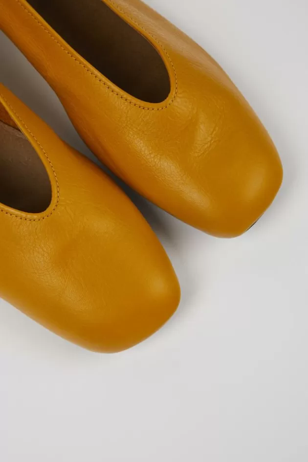 Camper Orange Leather Ballerina For Women*Women Flat Shoes