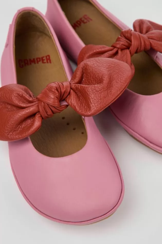 Camper Pink And Red Ballerinas For Kids*Kids Ballerinas