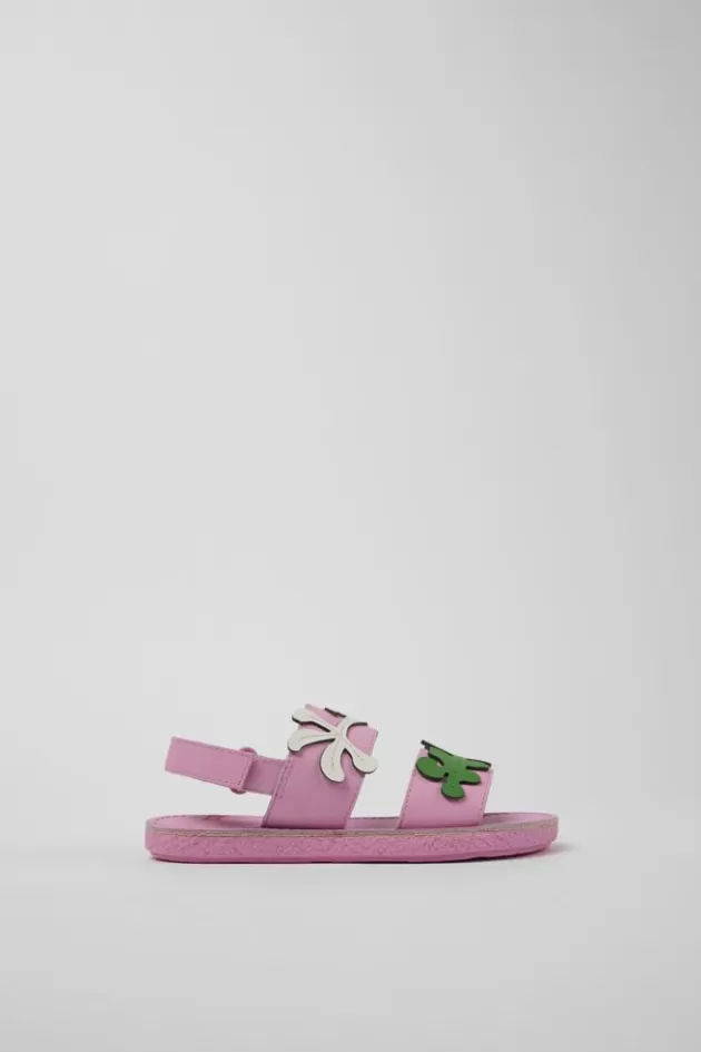 Camper Pink Leather 2-Strap Sandal*Kids Sandals