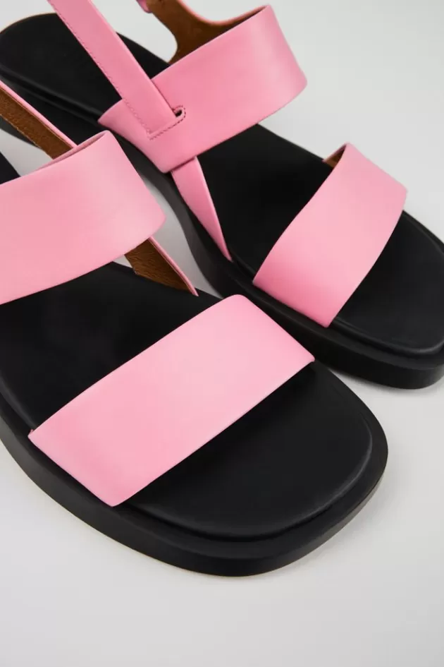 Camper Pink Leather 2-Strap Sandal For Women*Women Sandals