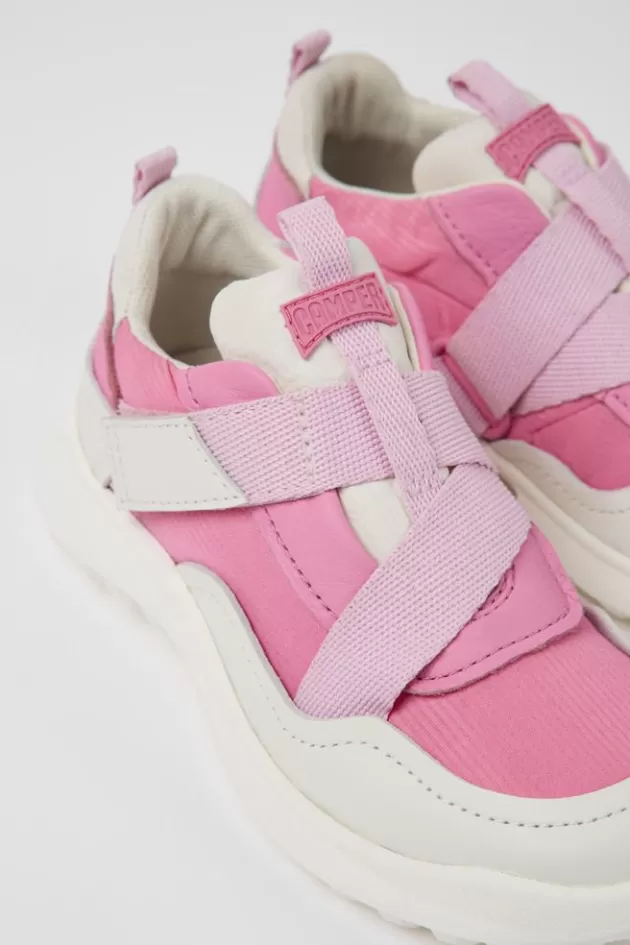 Camper Pink Leather And Textile Sneakers For Kids*Kids Sneakers