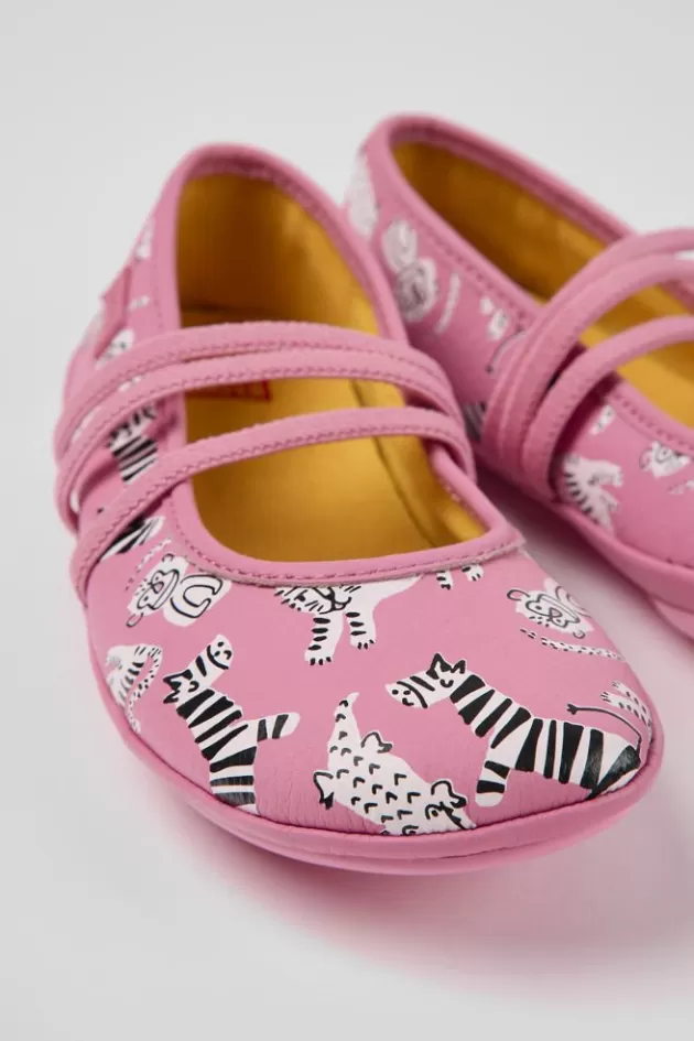 Camper Pink Leather Ballerinas For Kids*Kids Ballerinas