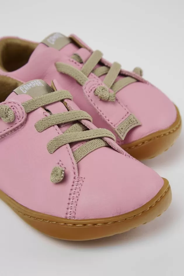 Camper Pink Leather Basket*Kids Sneakers