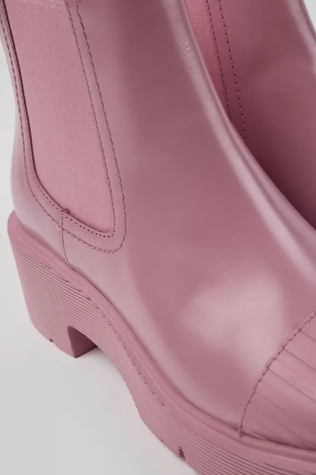 Camper Pink Leather Chelsea Boots For Women*Women Heels