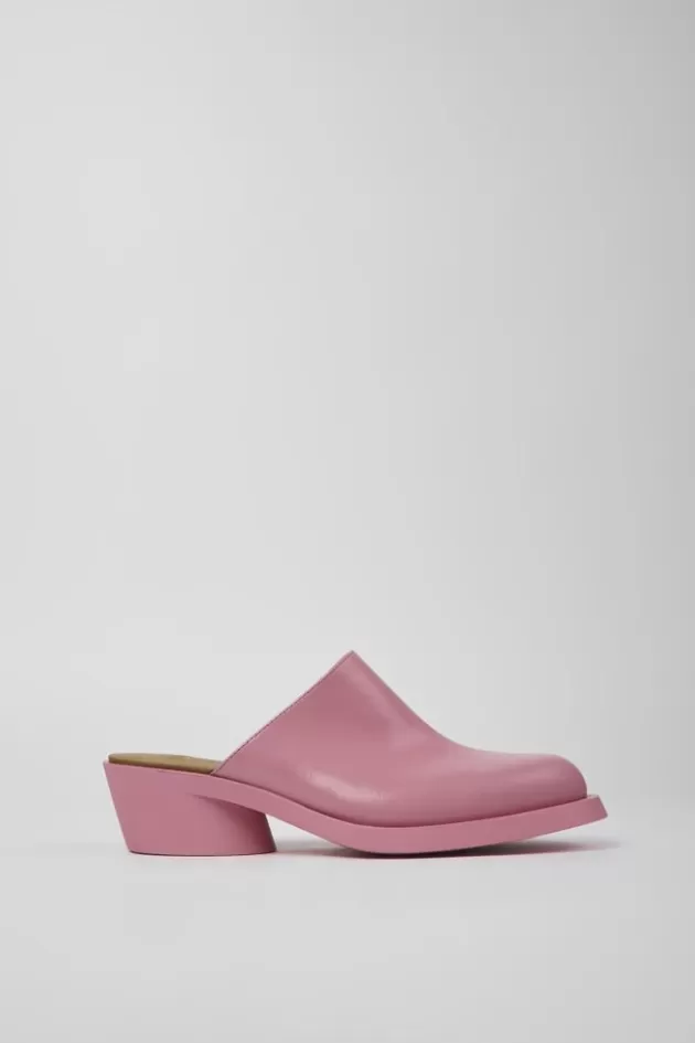 Camper Pink Leather Mules For Women*Women Heels